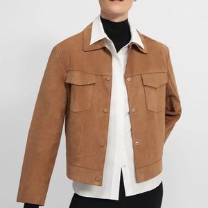 THEORY - Trucker Jacket in Suede Jersey